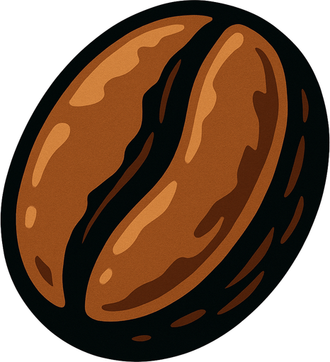 espresso bean.
In-Game asset.  2d.  High contrast.  No shadows