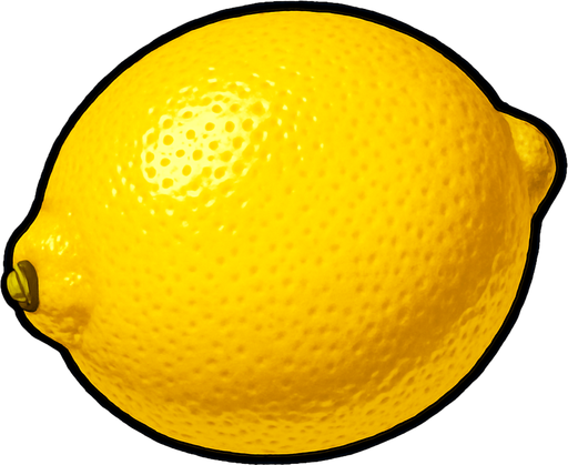 lemon.
In-Game asset.  2d.  High contrast.  No shadows. Realistic
