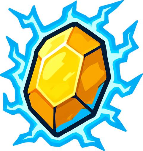 Pierre élément energie.
In-Game asset.  2d.  High contrast.  No shadows