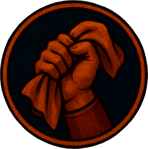 A hand with a piece of cloth