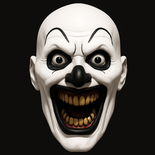 3D Scary face meme "Terrifier3" from the movie, face only
In-Game asset.  3D.  High contrast.  No shadows. face only