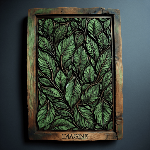 A mystical rectangle fantasy board with leaves.