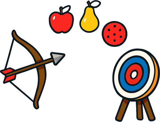 Fondo para un juego de fruit archer.
In-Game asset.  2d.  High contrast.  No shadows