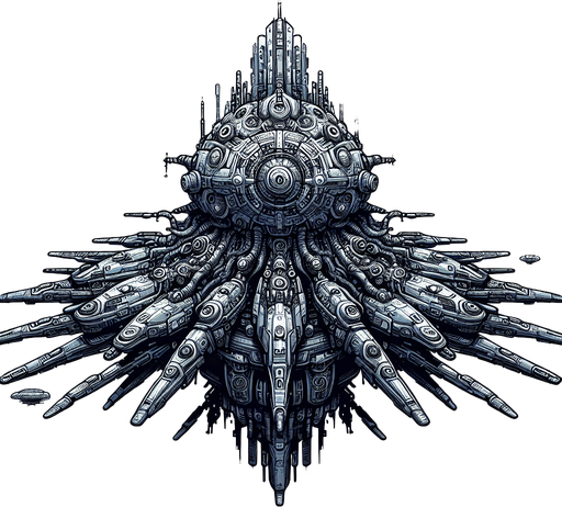 make a boss space alien ship.
Single Game Texture. In-Game asset. 2d. Blank background. High contrast. No shadows.