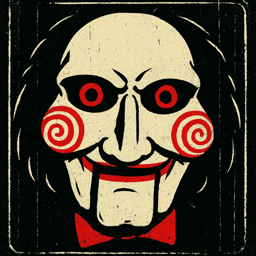 saw face have film effect.
In-Game asset.  2d.  High contrast.  No shadows