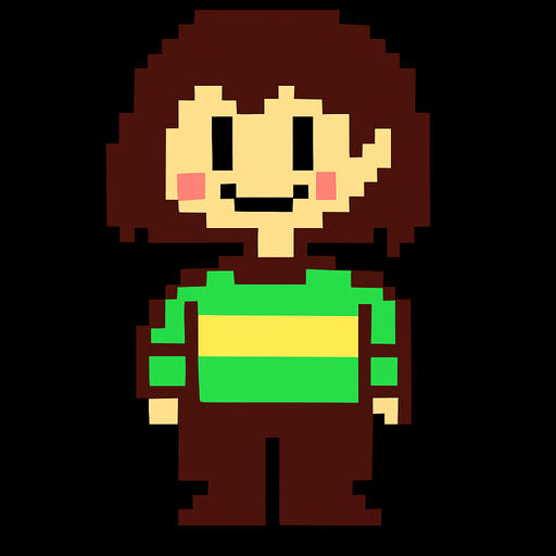 make chara from underatle.
In-Game asset.  2d.  High contrast.  No shadows