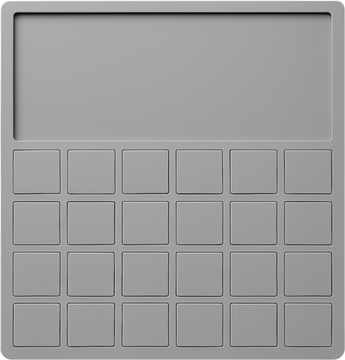 Sildigim yerleri slotsuz açik gri alanla doldur ust buyuk slot kare olsun yani alt alandaki slot sayisini artir 4x8 yap ve tum kareler esit olsun