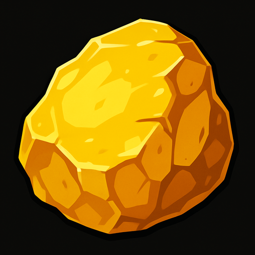 big piece of gold.
In-Game asset.  2d.  High contrast.  No shadows