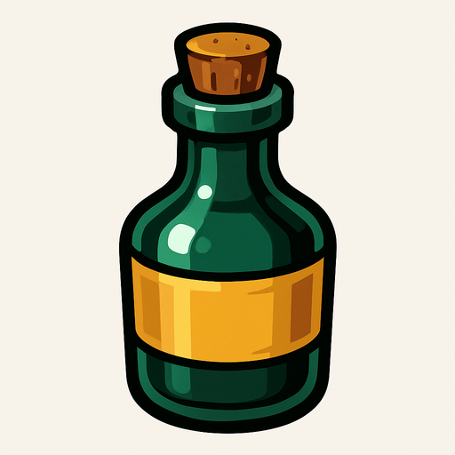 Bottle.
In-Game asset.  2d.  High contrast.  No shadows