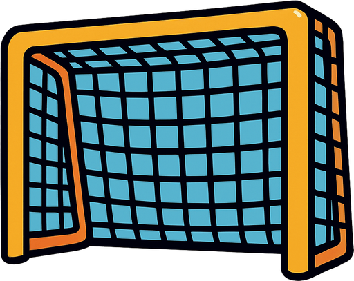goal post with net.
In-Game asset.  2d.  High contrast.  No shadows
