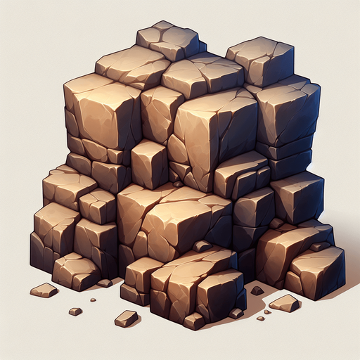 Rocks.
Single Game Texture. In-Game asset. 2d. Blank background. High contrast. No shadows.