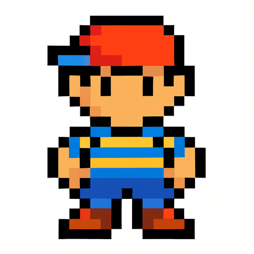 pixel player.
In-Game asset.  2d.  High contrast.  No shadows