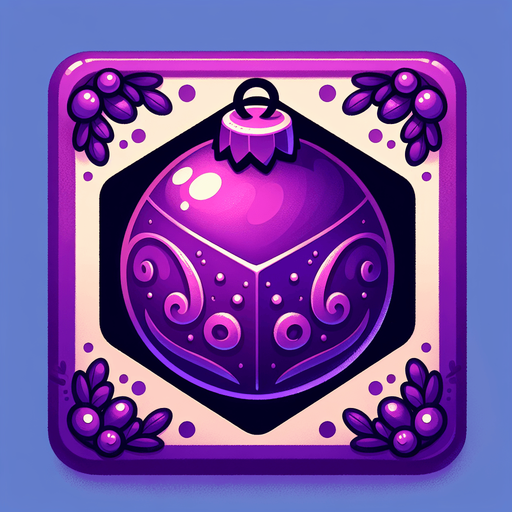 Perfectly square purple Christmas decoration. Cartoon. Cute art style