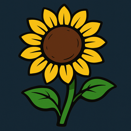 Sunflower.
In-Game asset.  2d.  High contrast.  No shadows