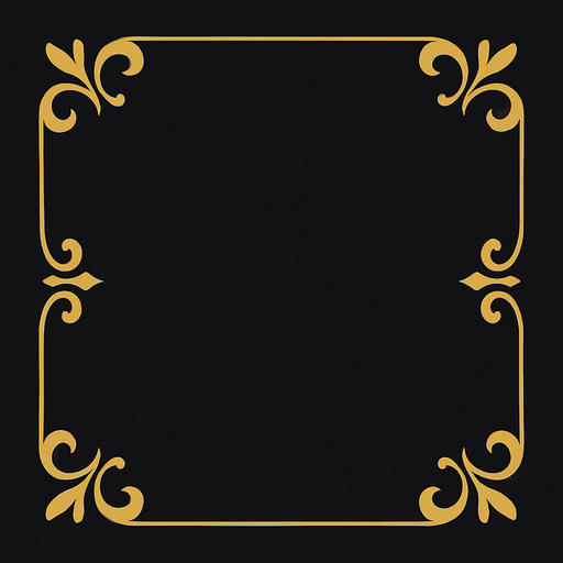 Fondo oscuro con dorado elegante.
In-Game asset.  2d.  High contrast.  No shadows