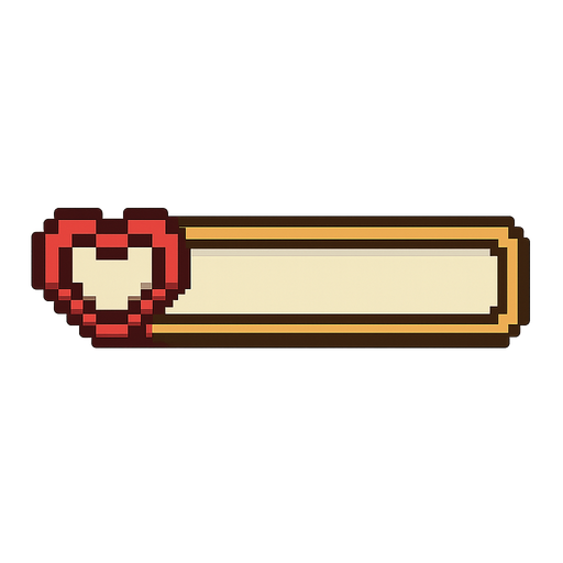 Empty healthbar with no heart.
In-Game asset.  2d.  High contrast.  No shadows