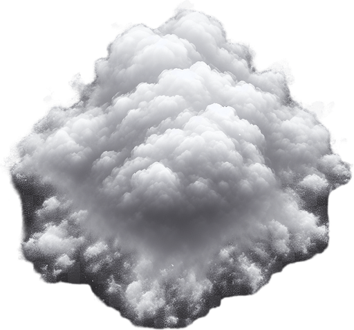 Fully Transparent cloud viewed from the top.
Single Game Sprite Texture.  No background.