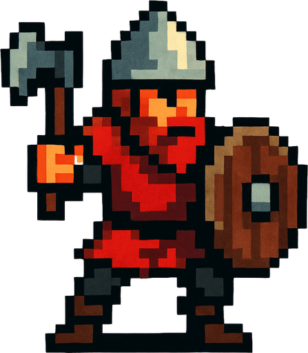orta çağ düşman pixel art.
In-Game asset.  2d.  High contrast.  No shadows