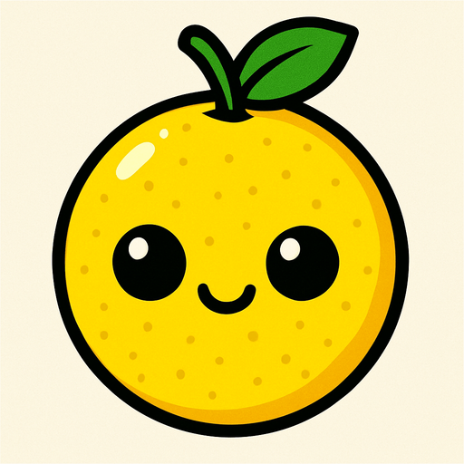 Limon Circular Fruta con ojos lindos.
In-Game asset.  2d.  High contrast.  No shadows. Cartoon.