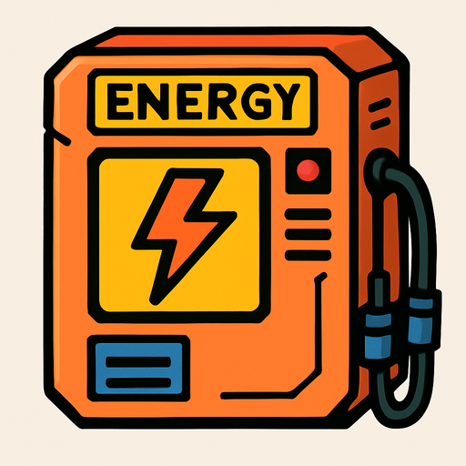 caja de energia electronica.
In-Game asset.  2d.  High contrast.  No shadows