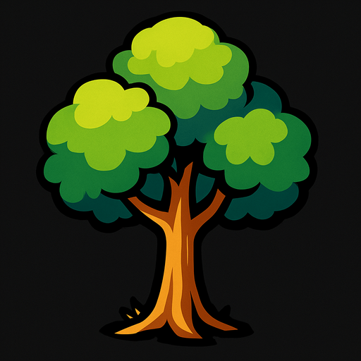 Arbre.
In-Game asset.  2d.  High contrast.  No shadows