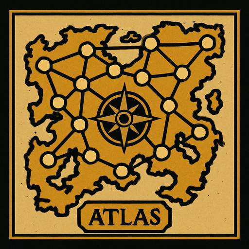 only atlas map .
In-Game asset.  2d.  High contrast.  No shadows