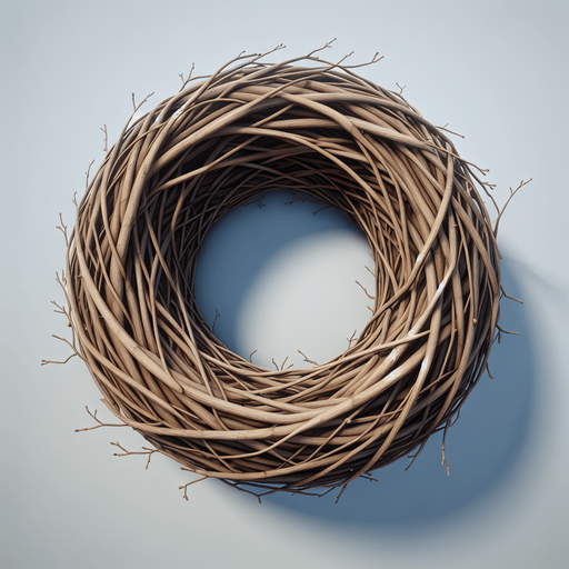 Nest.
Single Game Texture.  In-Game asset.  2d.  Blank background.  No shadows
