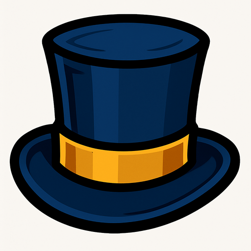 Top hat.
In-Game asset.  2d.  High contrast.  No shadows