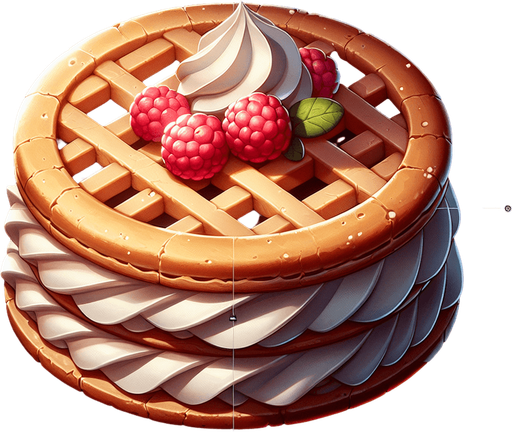 gâteau.
Single Game Texture.  In-Game asset.  2d.  Blank background.  High contrast.  No shadows