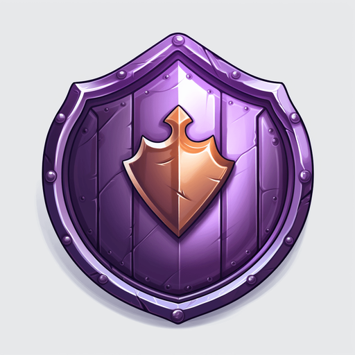 Round powerup. Shield icon
Single Game Texture. In-Game asset. 2d. Pixelart. White background. Blank background. Low detail. High contrast.