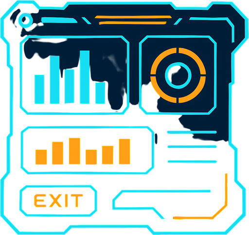 Ui panel futurista.
In-Game asset.  2d.  High contrast.  No shadows