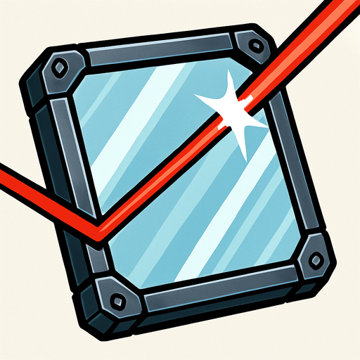 Highly reflective mirror to deflect lasers.
In-Game asset.  2d.  High contrast.  No shadows