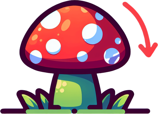 Mario mushroom.
Single Game Texture. In-Game asset. 2d. Blank background. High contrast. No shadows.
