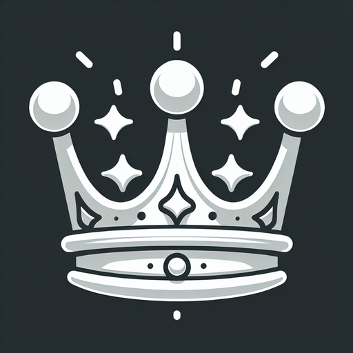 White crown.
Single Game Texture.  In-Game asset.  2d.  Blank background.  High contrast.  No shadows