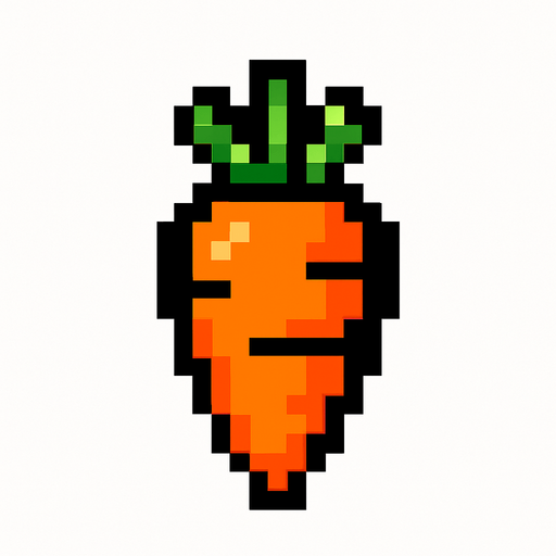uan zanaoria de pixeles be
be.
In-Game asset.  2d.  High contrast.  No shadows