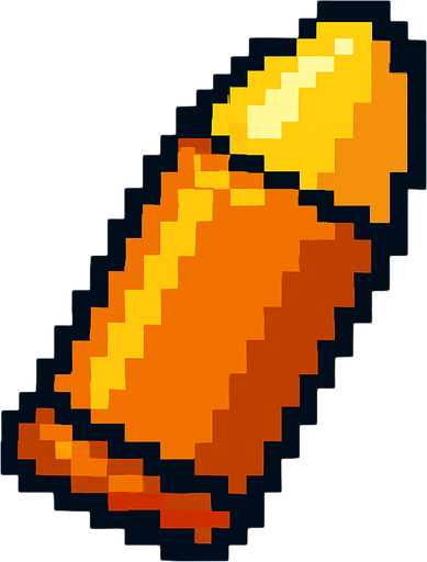 Bala, pixelart.
In-Game asset.  2d.  High contrast.  No shadows