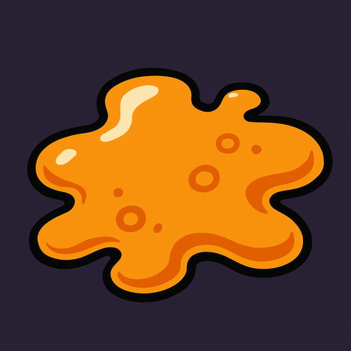 orange liquid.
In-Game asset.  2d.  High contrast.  No shadows