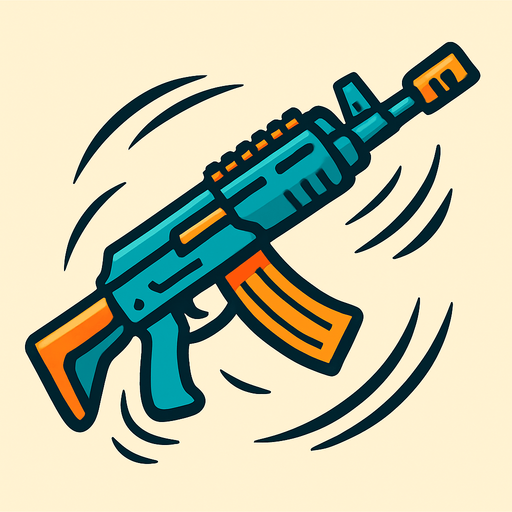 hareketli silah.
In-Game asset.  2d.  High contrast.  No shadows