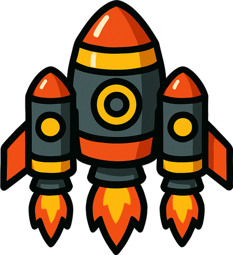 cluster rocket.
In-Game asset.  2d.  High contrast.  No shadows