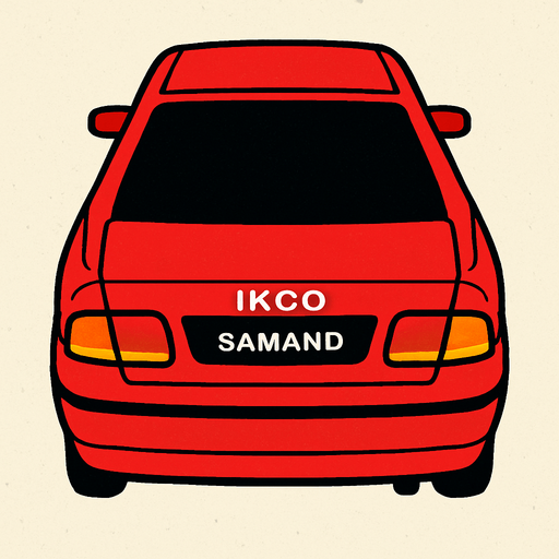 Kirmizi Irankhodro samand arkasi ama yukaridan.
In-Game asset.  2d.  High contrast.  No shadows