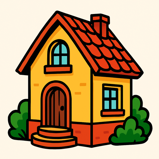house.
In-Game asset.  2d.  High contrast.  No shadows