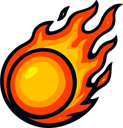 bola de fuego.
In-Game asset.  2d.  High contrast.  No shadows