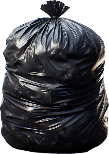 a black garbage bag.
video game style