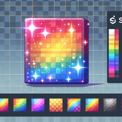 rainbow sparkle.
Single Game Texture. In-Game asset. 2d. Blank background. High contrast. No shadows.