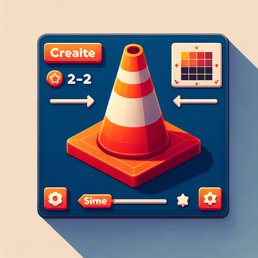 a orange road cone.
Single Game Texture. In-Game asset. 2d. Blank background. High contrast. No shadows.