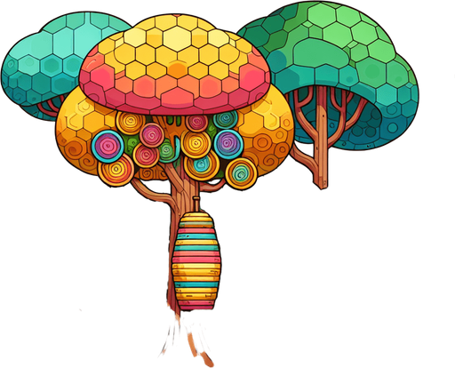 2d colorfull ghibli image style. forest  quite one beehive at a tree body of forest
Single Game Texture.  In-Game asset.  2d.  Blank background.  High contrast.  No shadows.
Single Game Texture.  In-Game asset.  2d.  Blank background.  High contrast.  No shadows