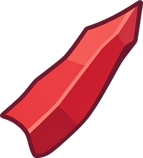 red crystal. No background. Transparent background. Blank background. No shadows. 2d. In-Game asset. flat