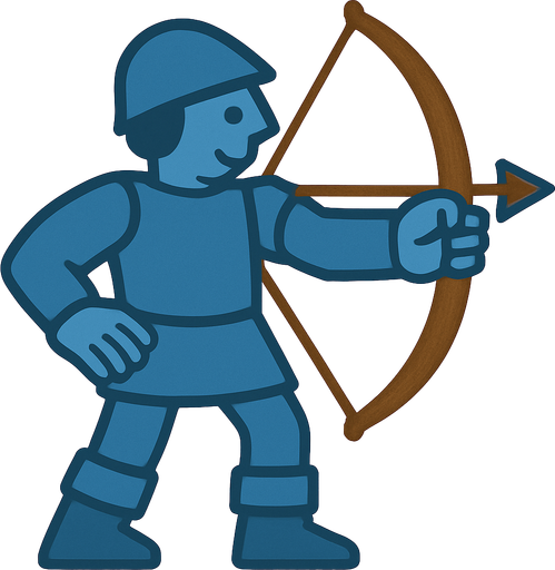 Add fingers to left hand. Make the bow and arrow wooden color.