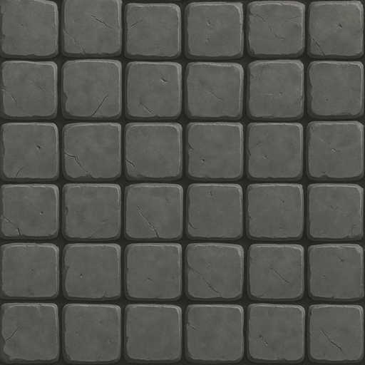 Por favor haz la textura de piedras cuadradas desde arriba, las piedras color plomo