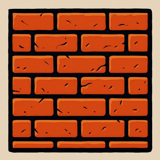 brick wall.
In-Game asset.  2d.  High contrast.  No shadows